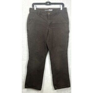 Carhartt Women's Rugged Flex Loose Fit Canvas Work Pant Brown Size 12 Short